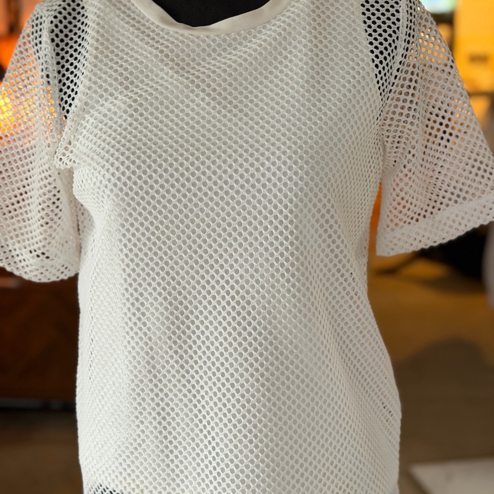 Banana Republic Mesh Detail Top Quiet Luxury Minimalist Chic